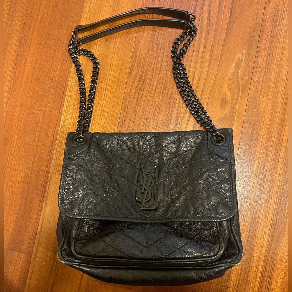 Yves Saint Laurent Black Leather Shoulder Bag